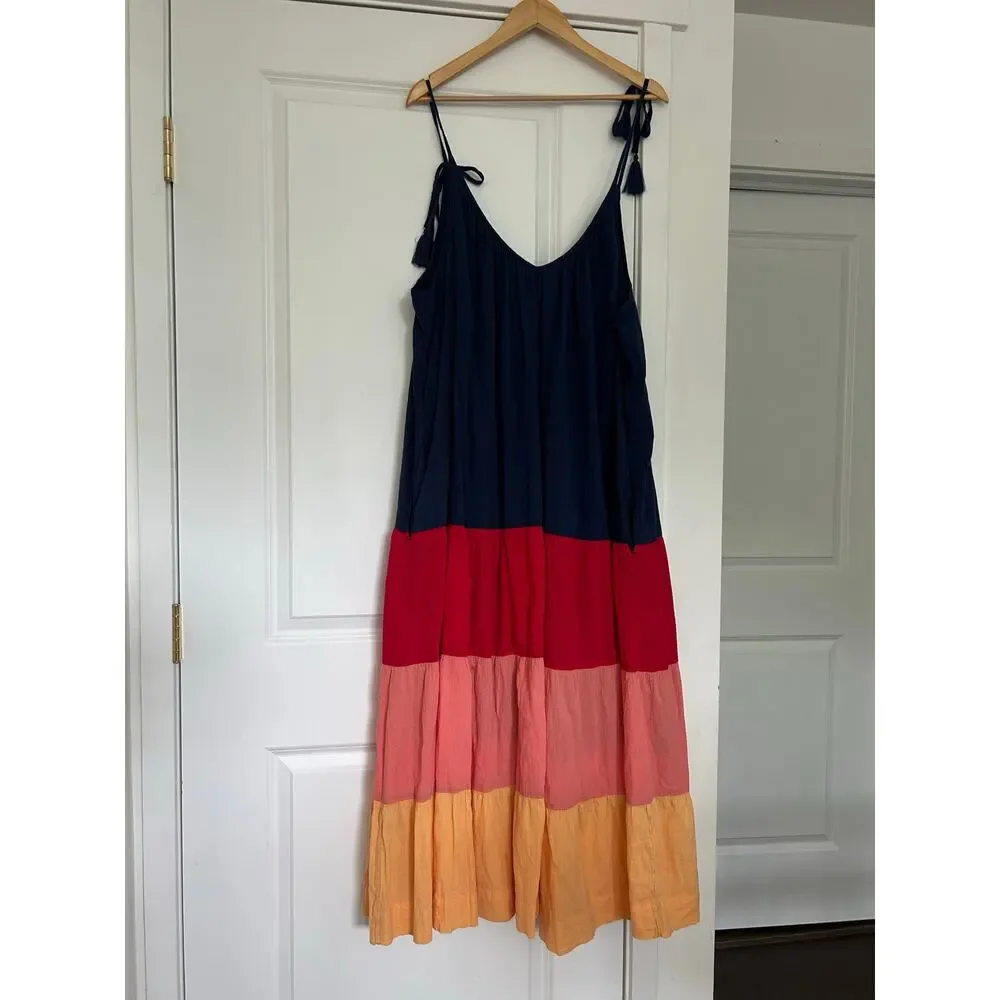 Old Navy Sleeveless Tasseled Color-Block All-Day Maxi Swing Dress Women’s 3X - Picture 8 of 11